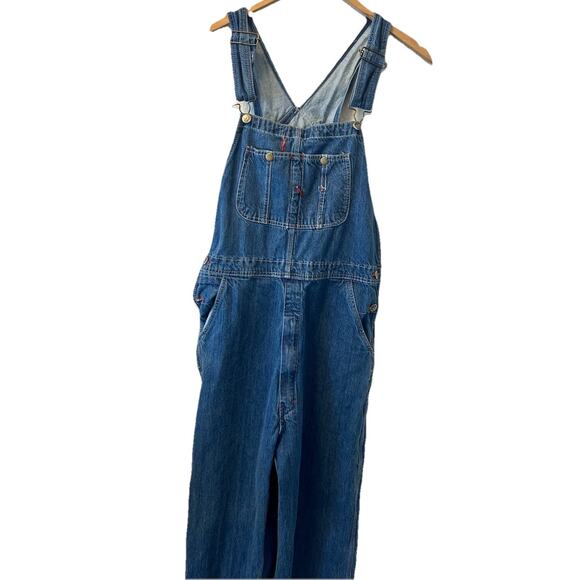 Skyline Wears Men's Size 32x32 Blue Denim Bib Overalls Dark Wash Wide Leg Fashio - Picture 2 of 16